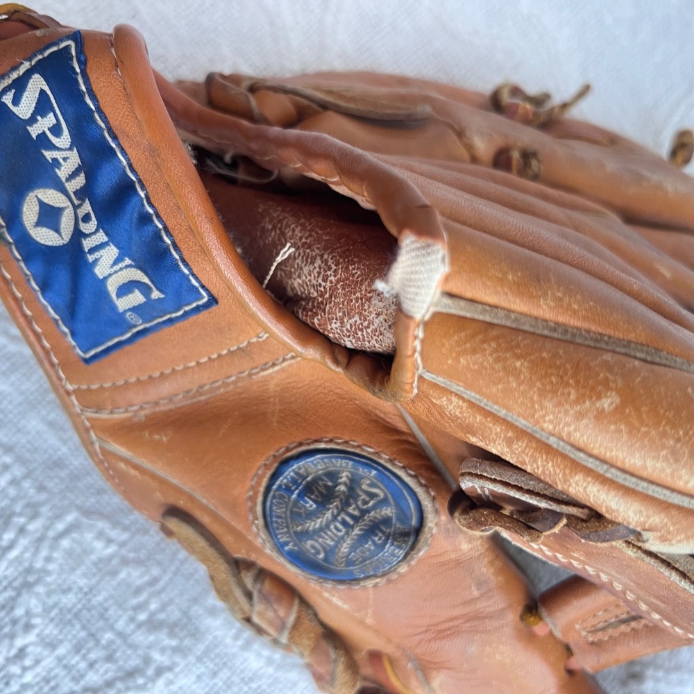 Spalding Hustler Softball Glove Mens Top Grain Leather‎ 42-523 Tan Vintage Mitt